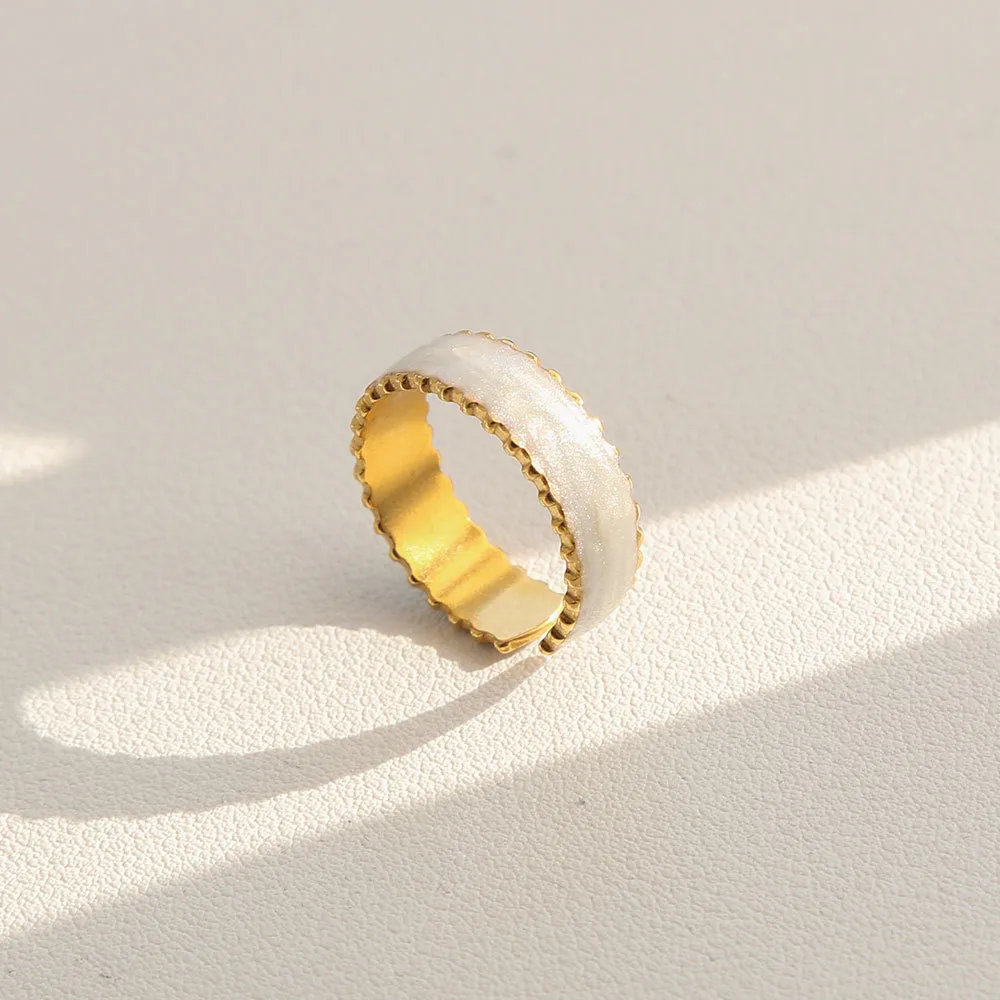 Elegant Mother of Pearl Gold Ring