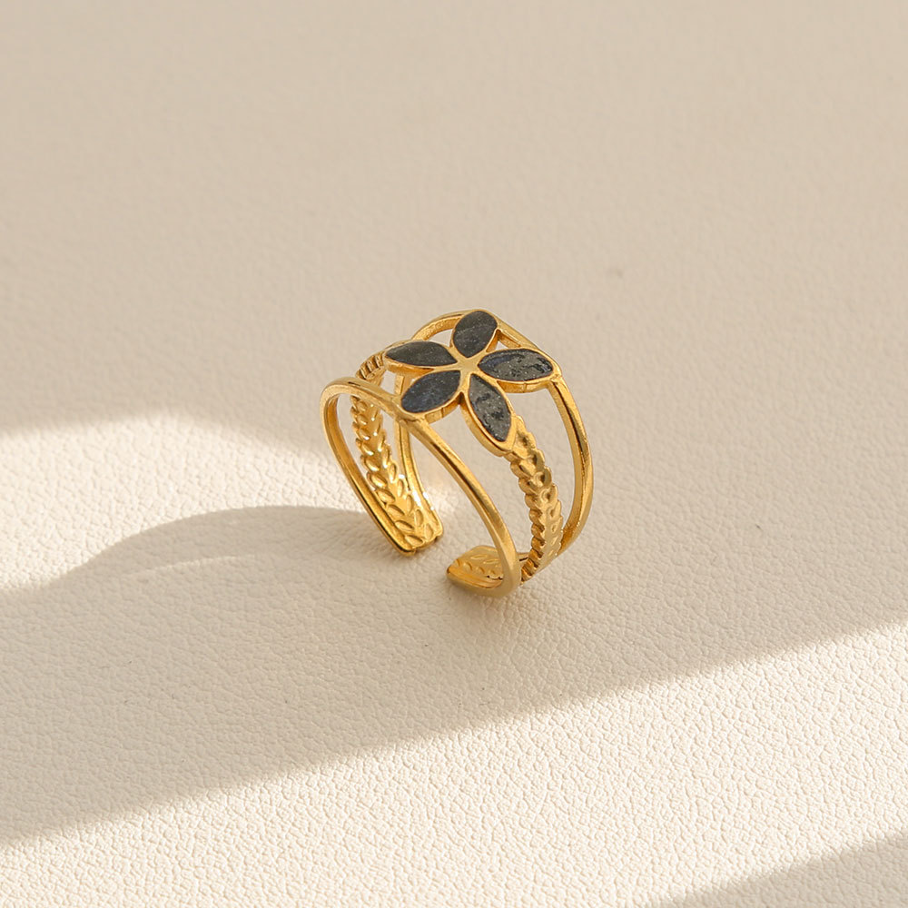 Gold Floral Adjustable Ring