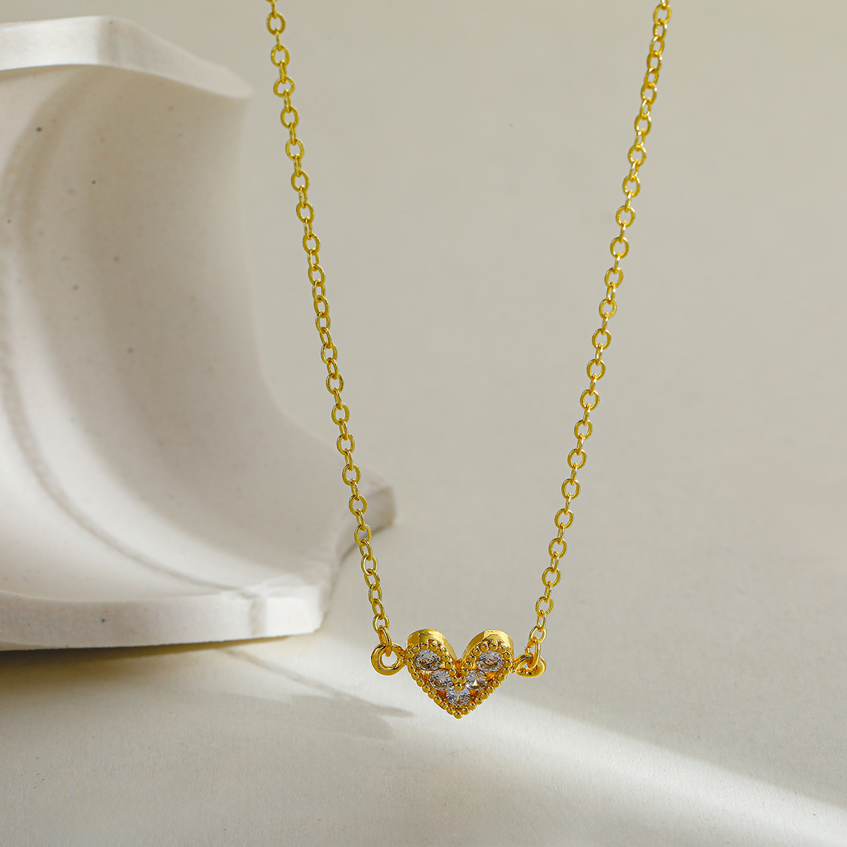 Gold Heart Pendant Necklace