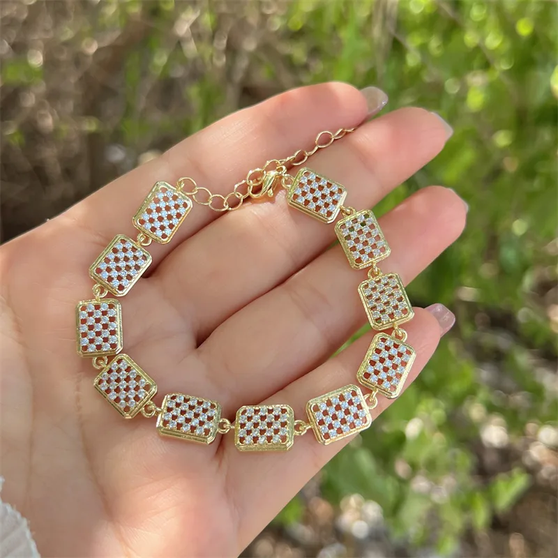Gold Plated Geometric Link Bracelet