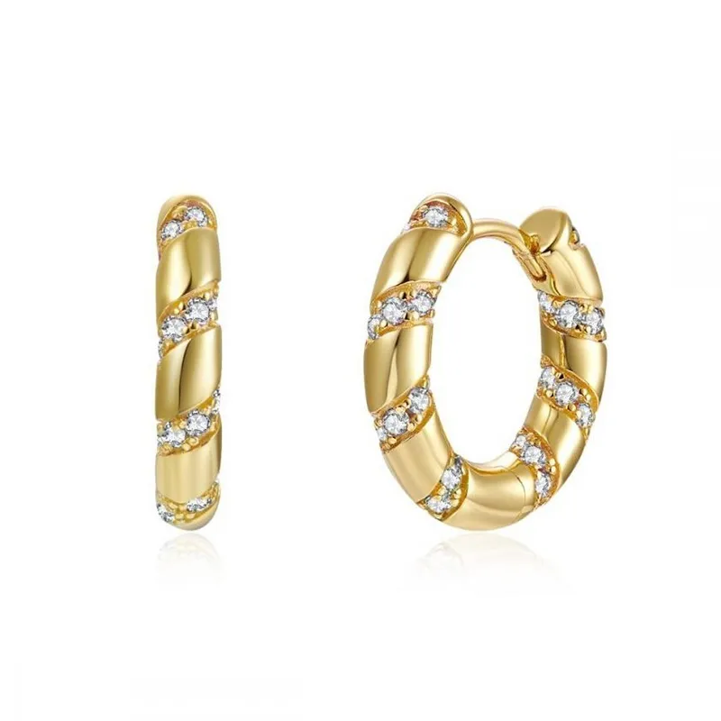 Gold Twisted Hoop Earrings