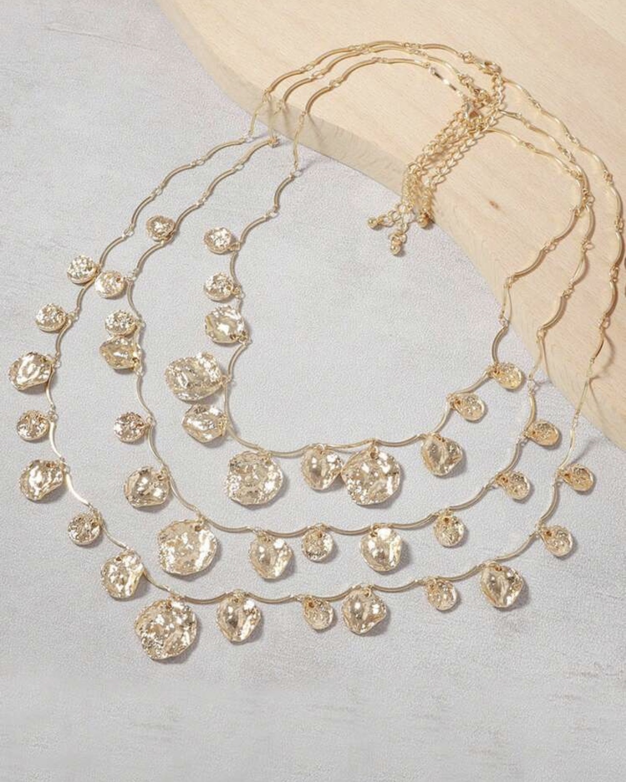 Gold Coin Layered Necklace Set
