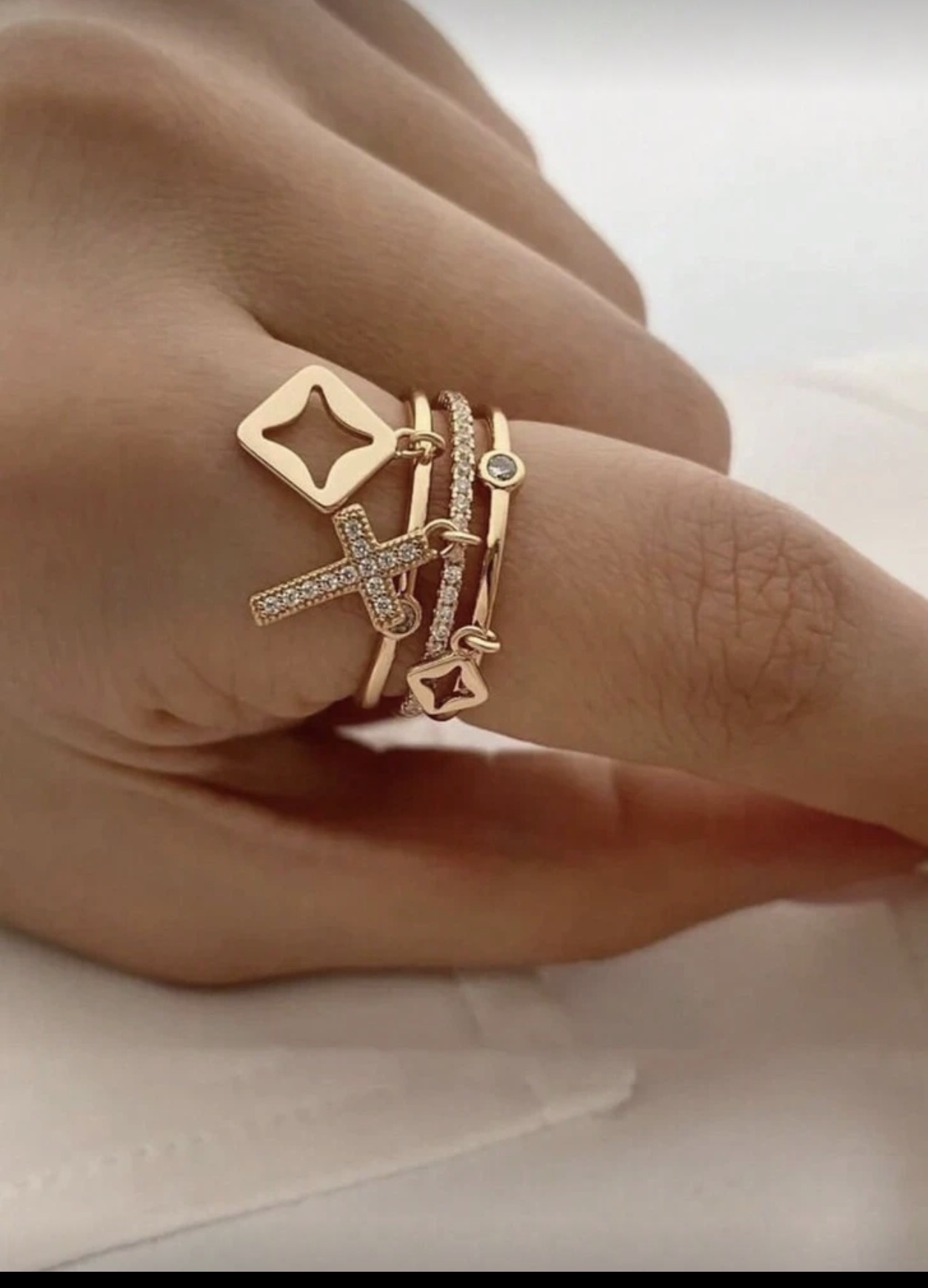 Elegant Gold Stackable Rings