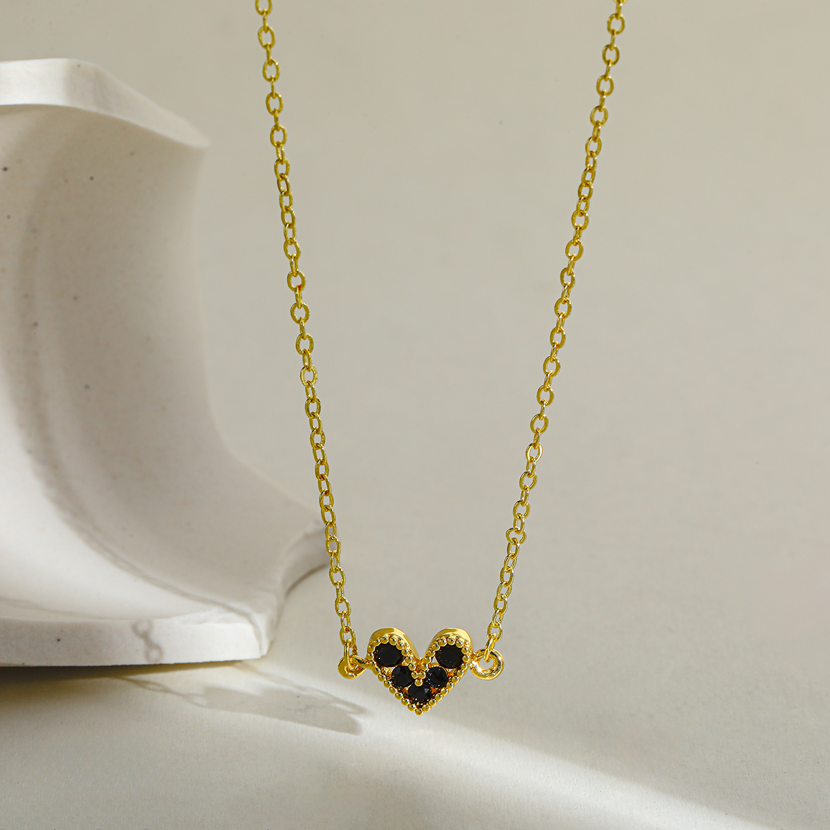 Gold Heart-Shaped Pendant Necklace