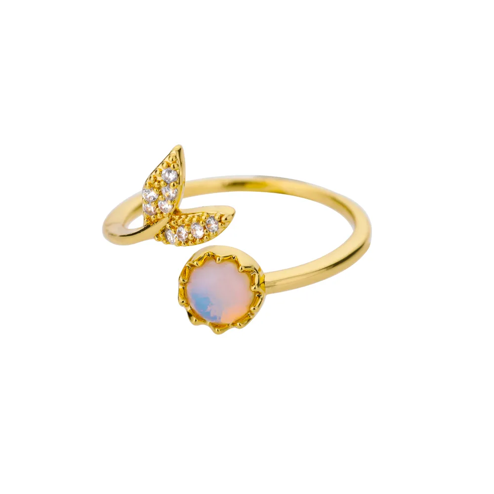 Gold Leaf Opal Ring