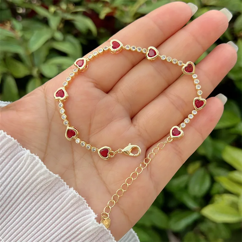 Gold Heart Charm Bracelet