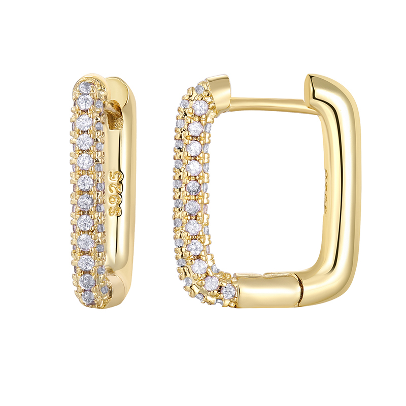 Gold-Plated Square Hoop Earrings