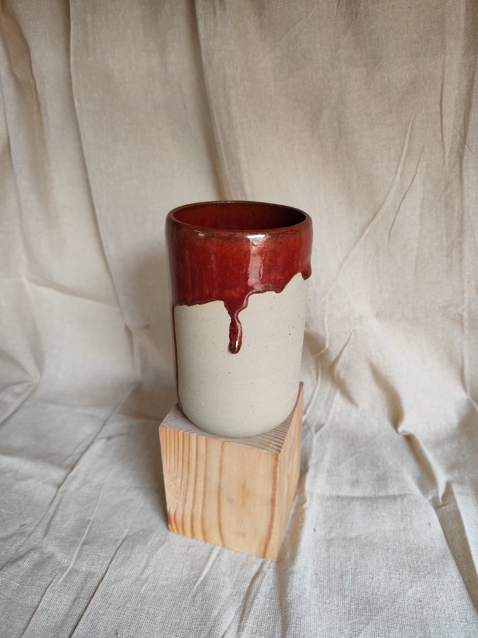 Vase droit en grès 