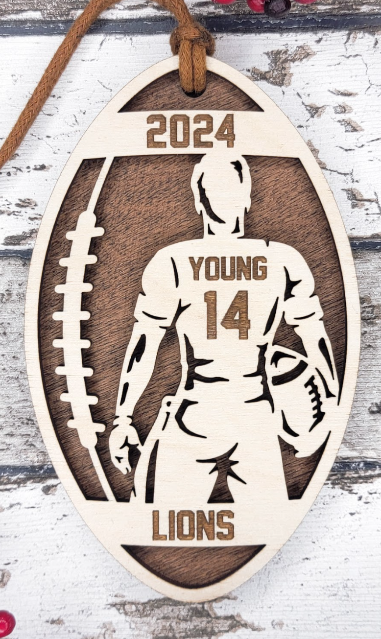 Personalized Sports Player Wooden Ornament
