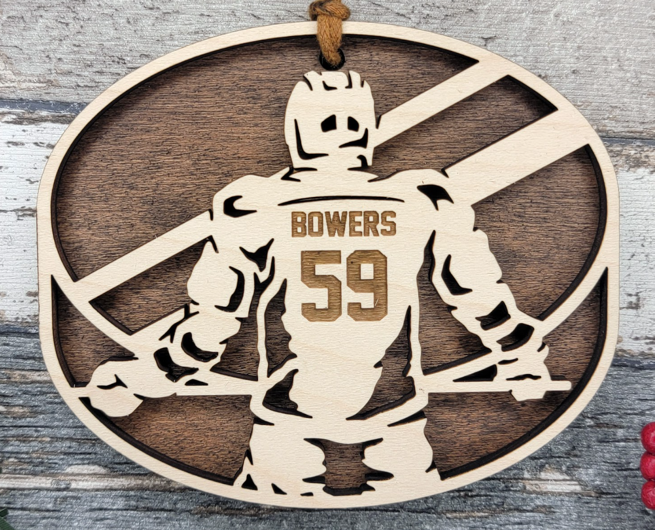 Personalized Sports Player Wooden Ornament