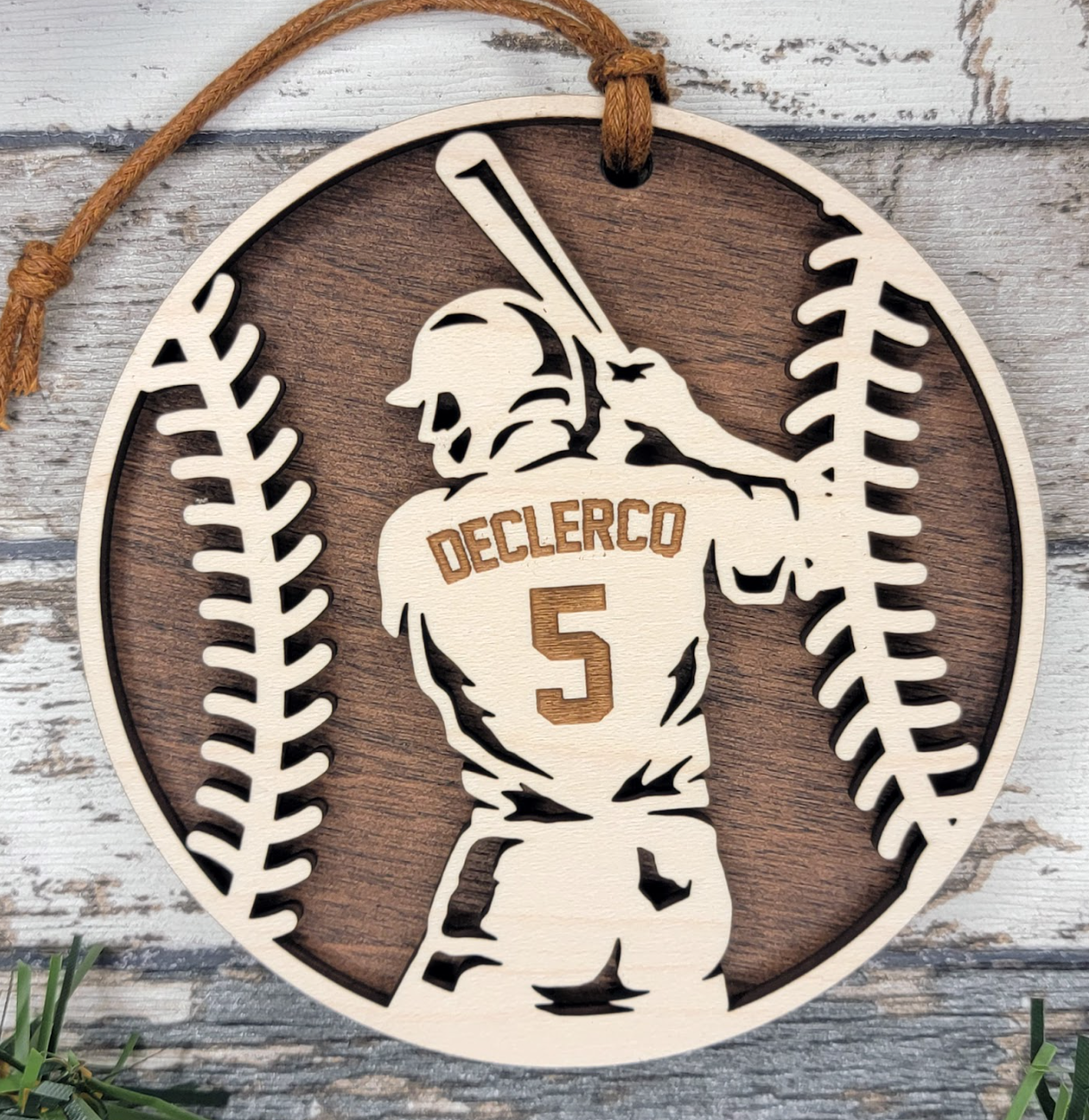 Personalized Sports Player Wooden Ornament