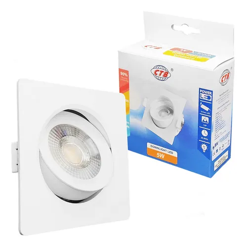 LUMINÁRIA DOWNLIGHT EMB QDR 5W BR/BQ 3000K - CÓDIGO: BLDS-5CS BR/BQ QD