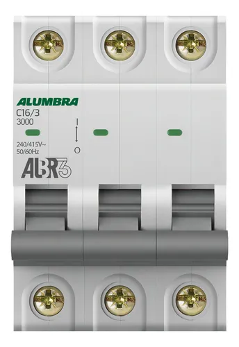 DISJUNTOR 3PX16A CURVA C ALUMBRA - CÓDIGO: 39442