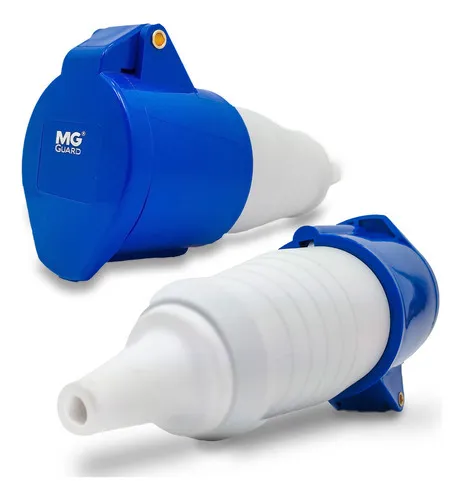 TOMADA IND SOBREP 2P+T 32A 220V 6H AZ IP44 - CÓDIGO: PA021601