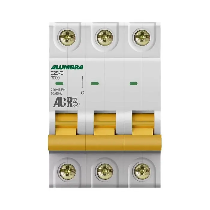 DISJUNTOR 3PX25A CURVA C ALUMBRA - CÓDIGO: 39444