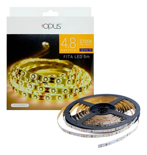 FITA LED 3528 4,8W/M IP20 2700K 12V - CÓDIGO: 31477