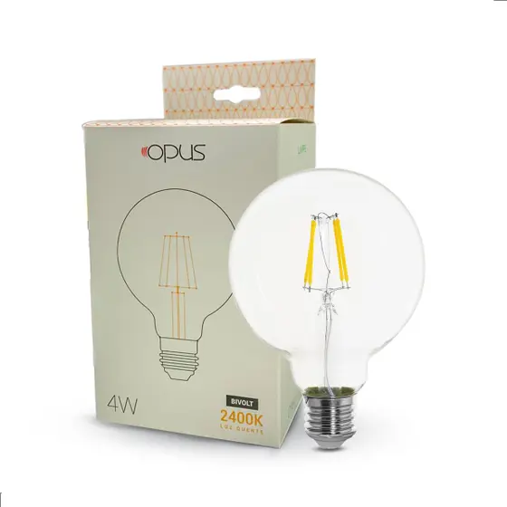 LÂMPADA G95 LATE 4W 2400K BIV E27 - CÓDIGO: 32832