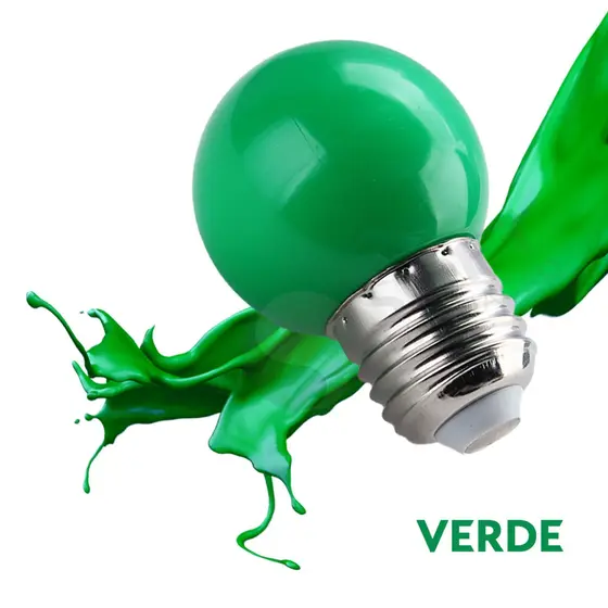 LÂMPADA COROA LED 1W E27 VERDE 127V - CÓDIGO: 762757