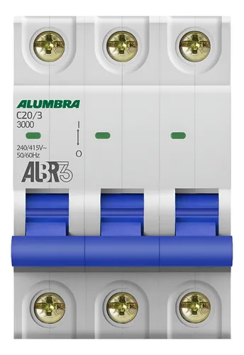 DISJUNTOR 3PX20A CURVA C ALUMBRA - CÓDIGO: 39443