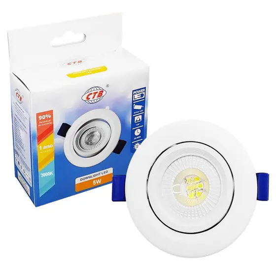 DOWNLIGHT EMB RD 5W BR/BQ 3000K - CÓDIGO: BLDS-5CS BR/BQ R