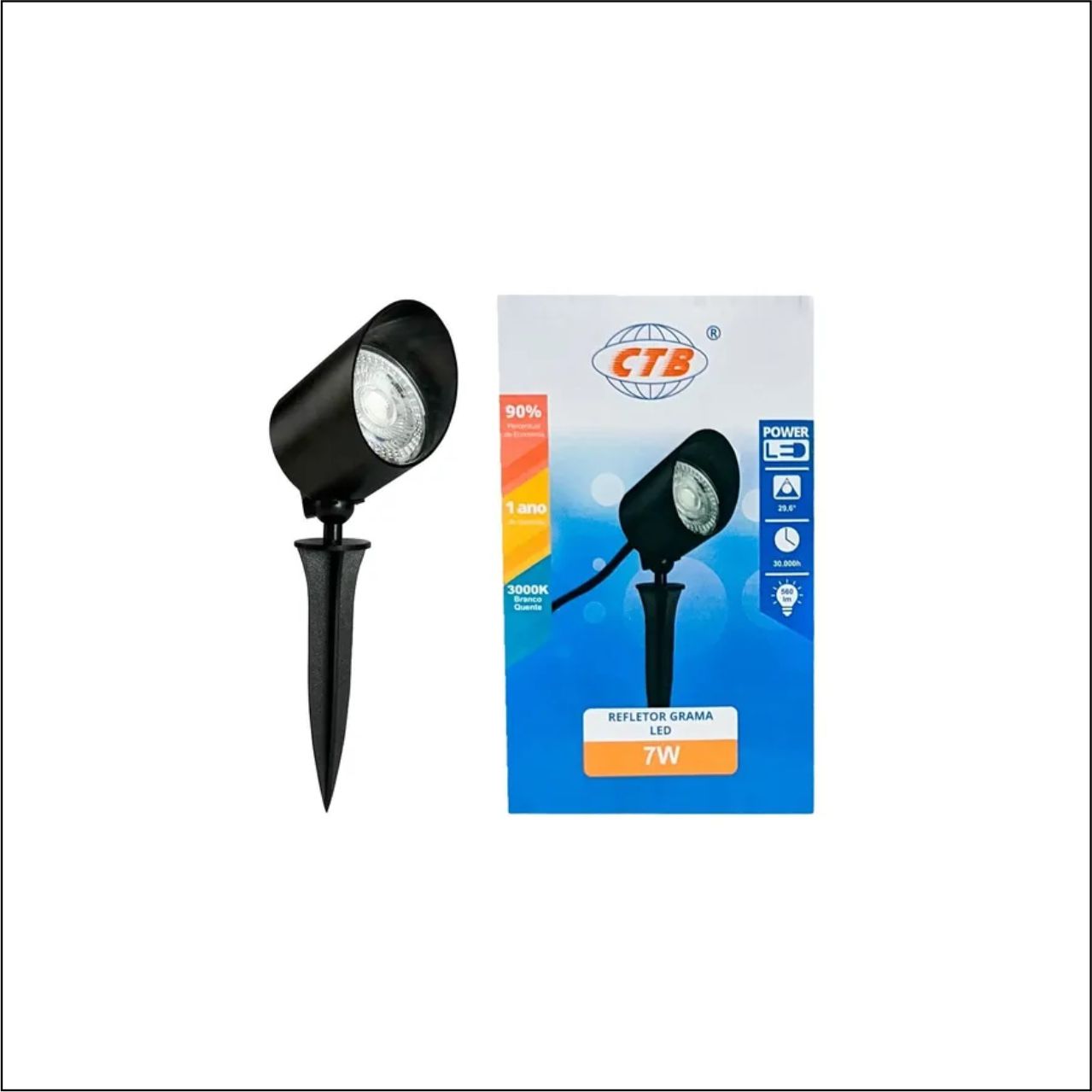LUMINÁRIA ESPETO JARDIM 7W 3000K IP65 - CÓDIGO: BLGR-7DBQ