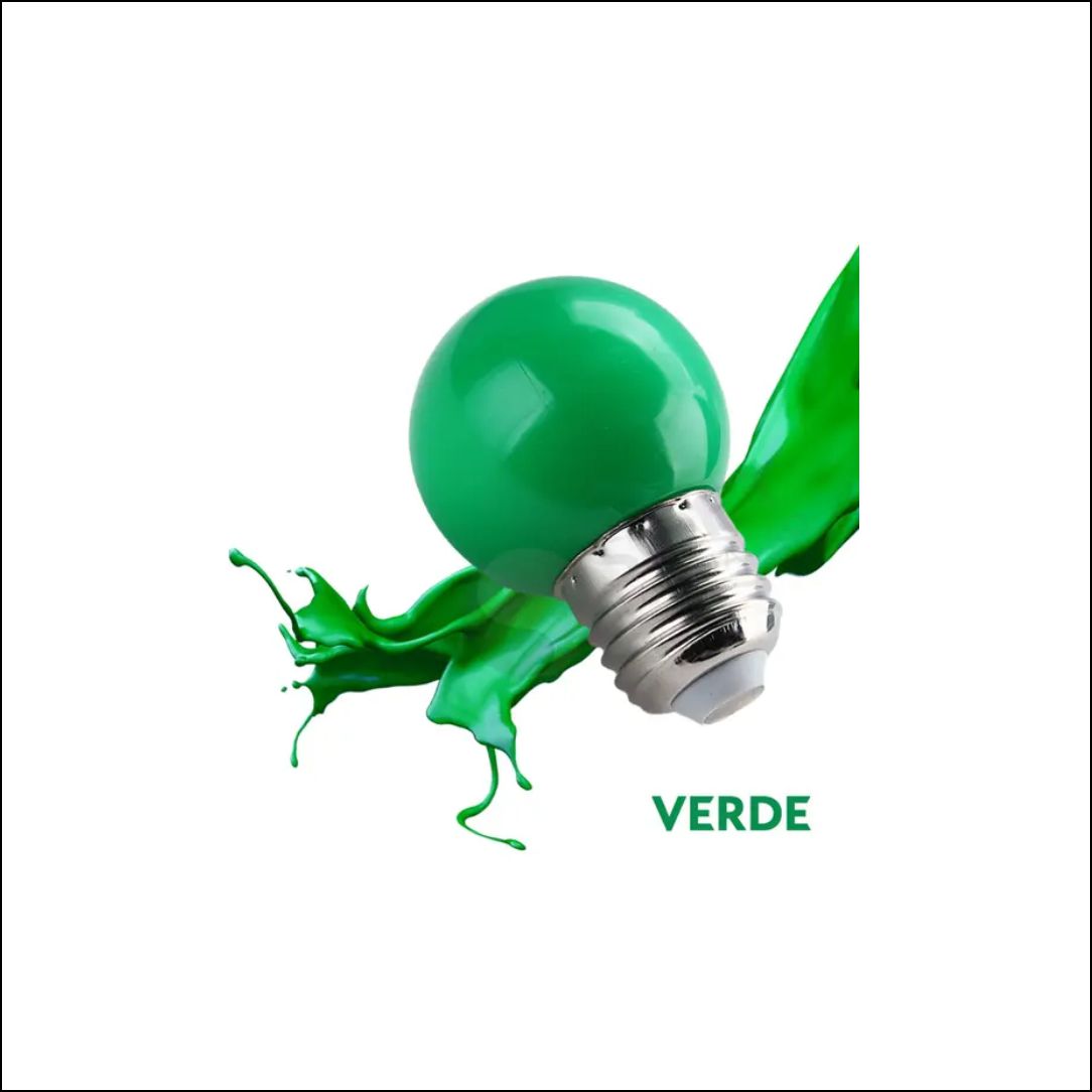 LÂMPADA COROA LED 1W E27 VERDE 127V - CÓDIGO: 762757