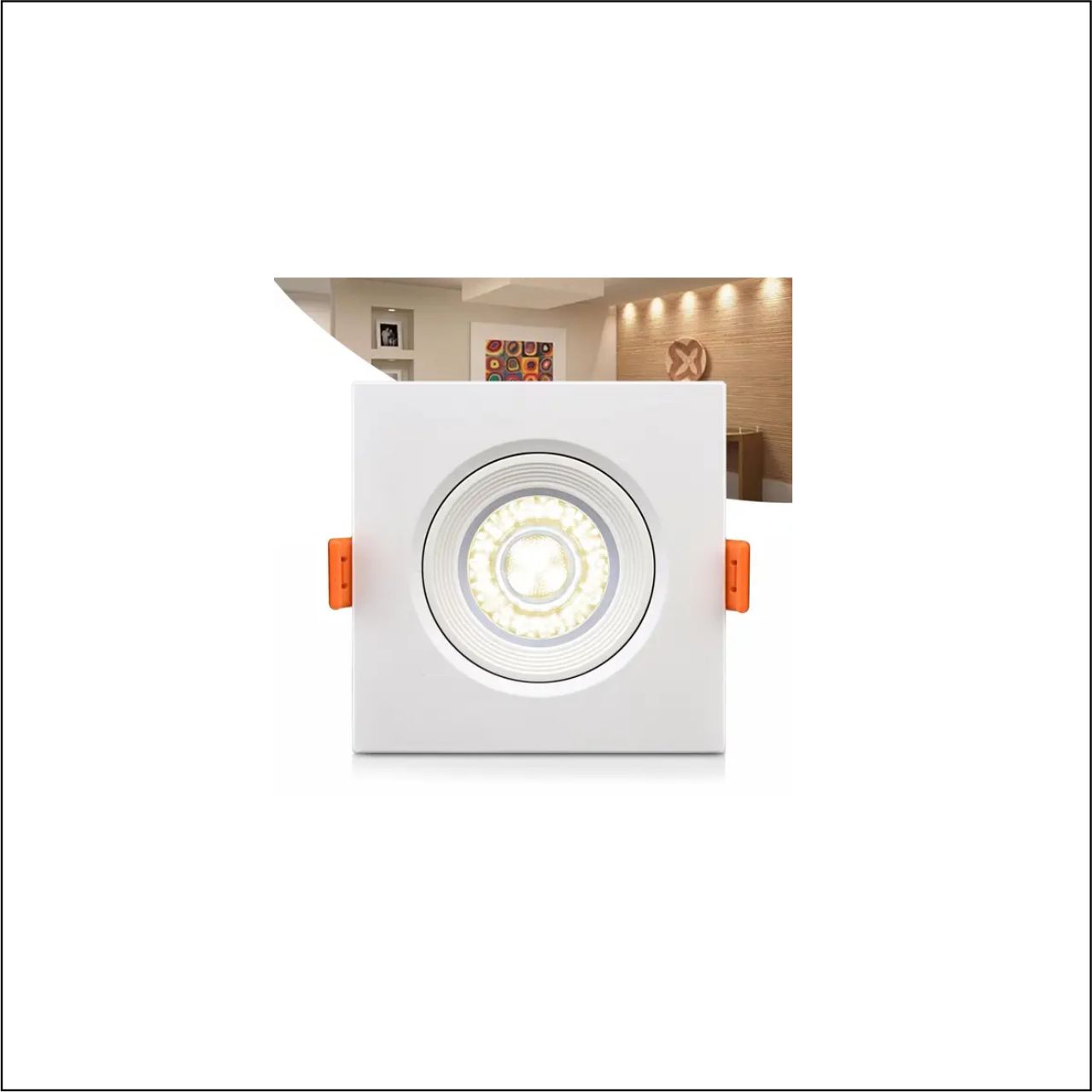 LUMINÁRIA DOWNLIGHT EMB QDR 5W BC/BQ 3000K - CÓDIGO: YFCT