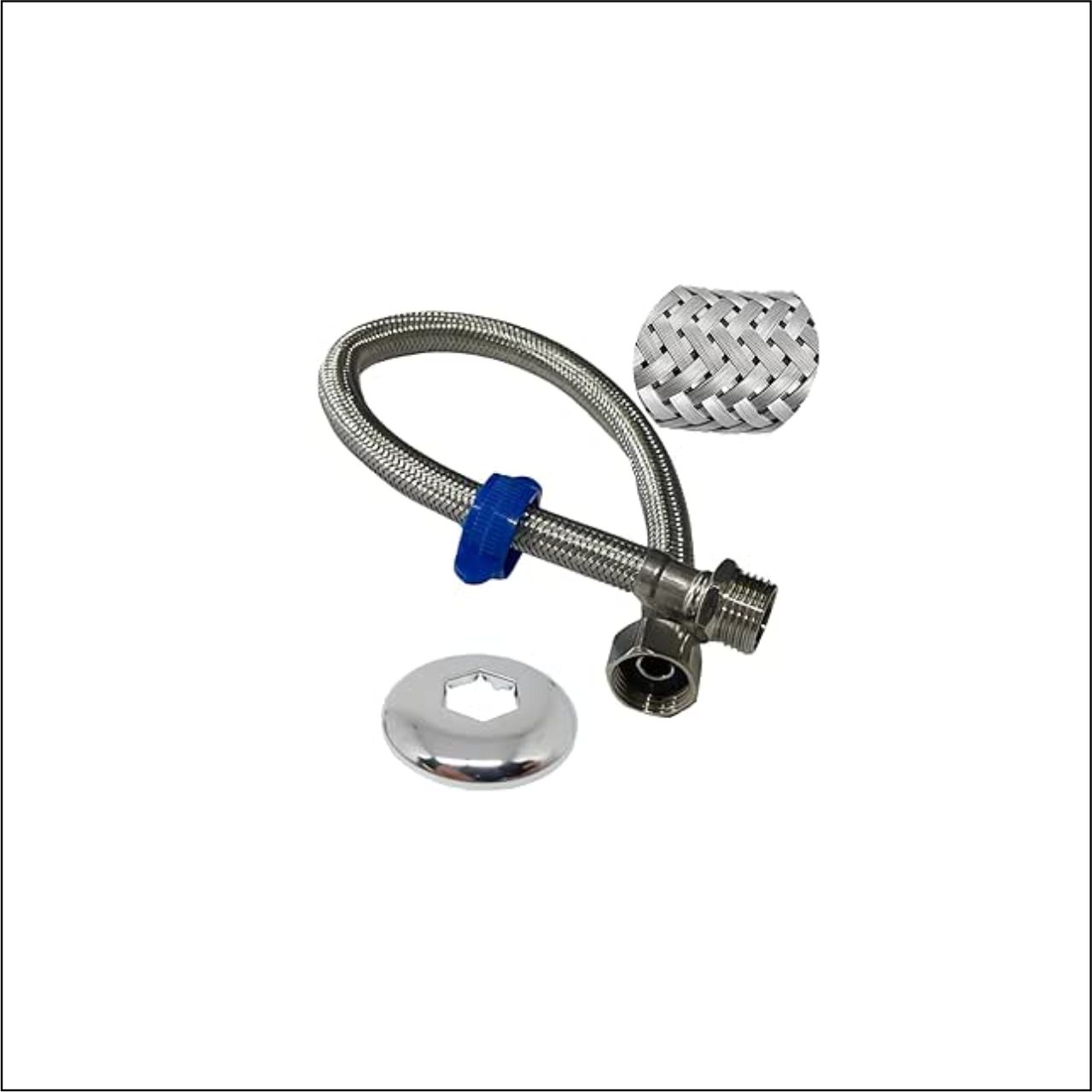 ENGATE FLEX INOX TRANCADO 60CM FEMEA X FEMEA - CÓDIGO: 10-158