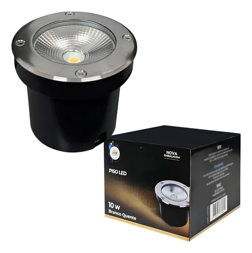 BALIZADOR EMBUTIDO DE PISO 10W/A BQ PRETO - CÓDIGO: BLPI-10W/E PT/BQ