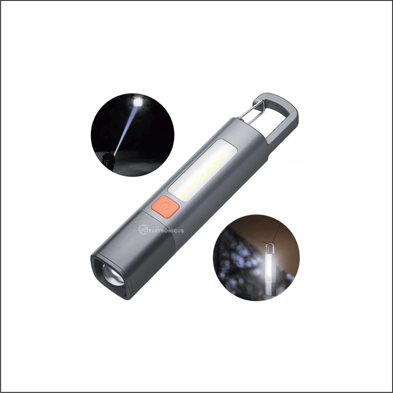 LANTERNA RECARREGAVEL C/ GANCHO LUZ FRONTAL/LATERAL - CÓDIGO: BLLC/-LN001 CZ/BF