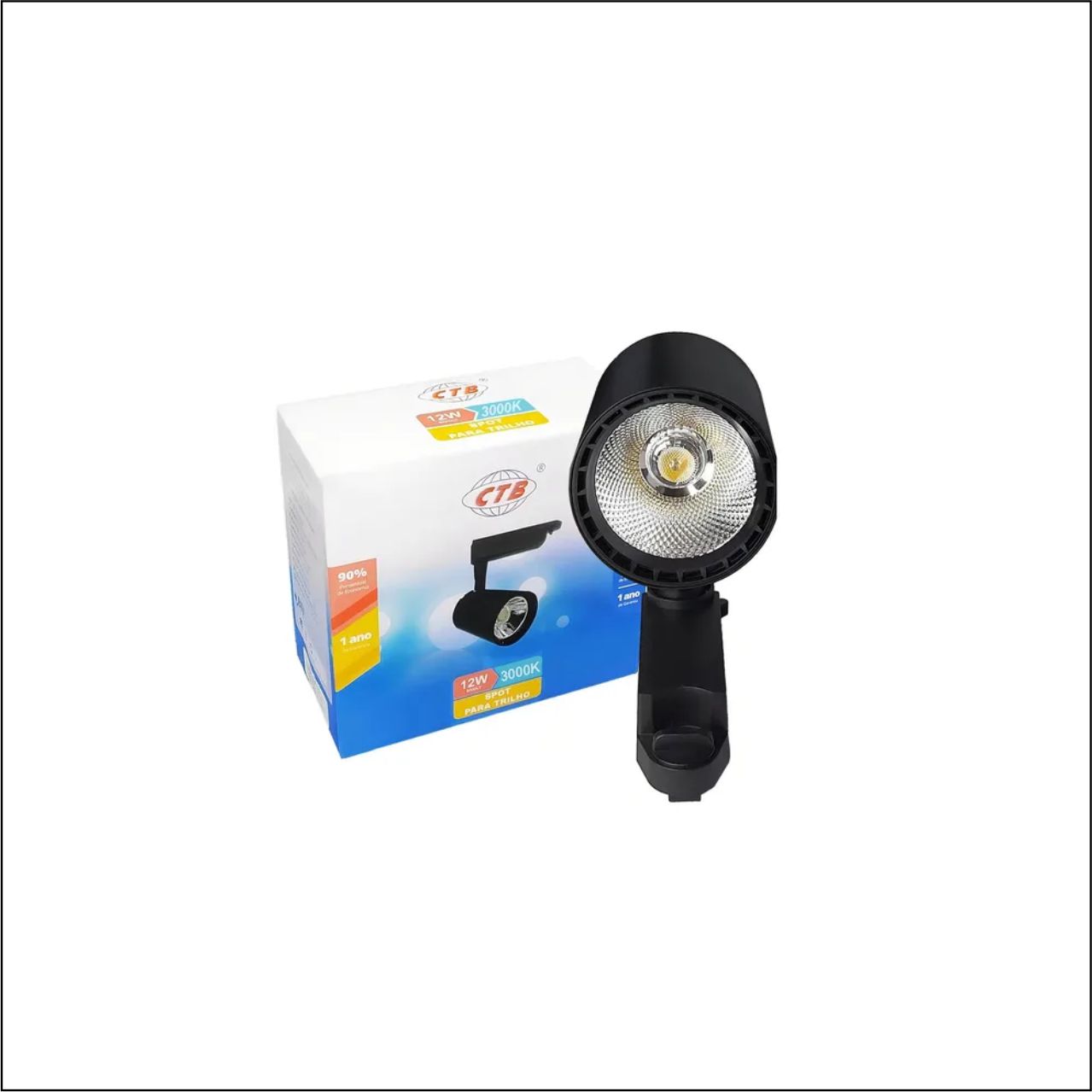 SPOT TRILHO 12W 3000K BQ PRETO - CÓDIGO: BLST/JB-12W PT/BQ