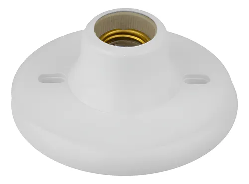 PLAFON PORTA LAMP C/BOCAL DE PORC E27 BCO - CÓDIGO: 1130004