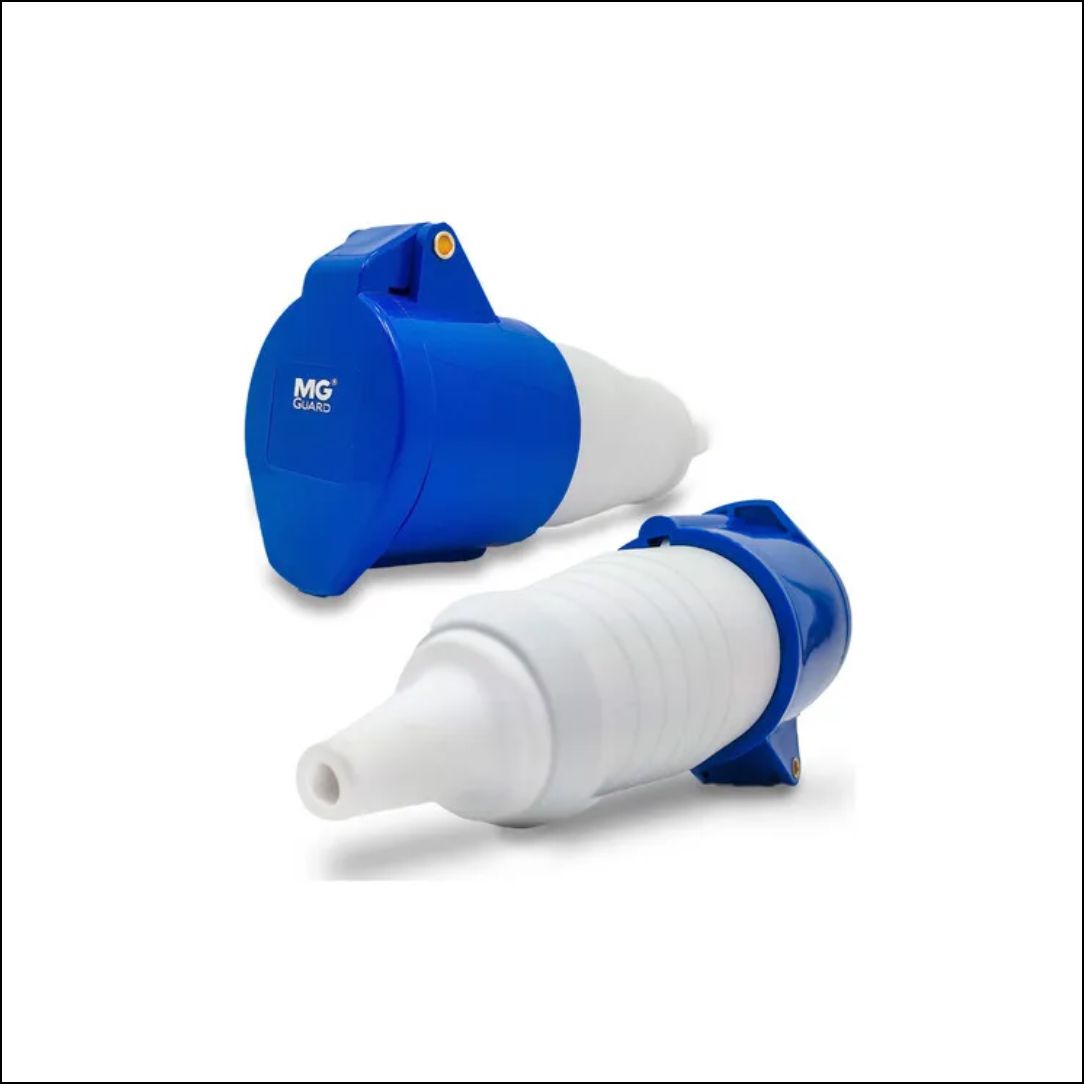 TOMADA IND SOBREP 2P+T 32A 220V 6H AZ IP44 - CÓDIGO: PA021601