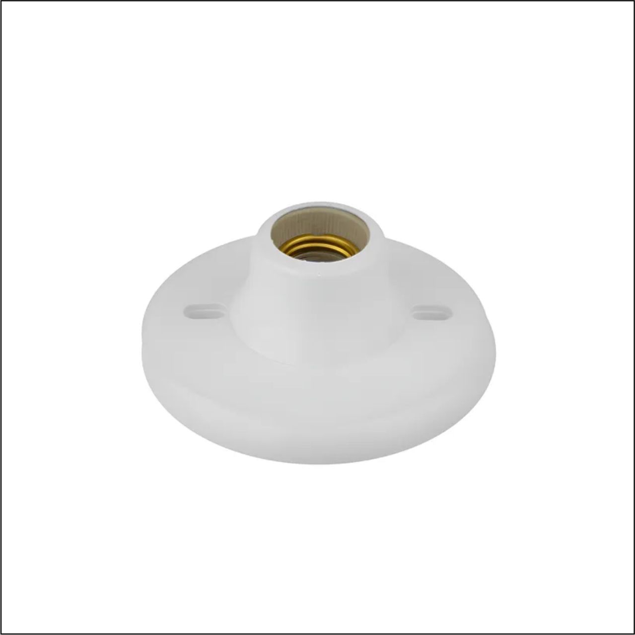 PLAFON PORTA LAMP C/BOCAL DE PORC E27 BCO - CÓDIGO: 1130004