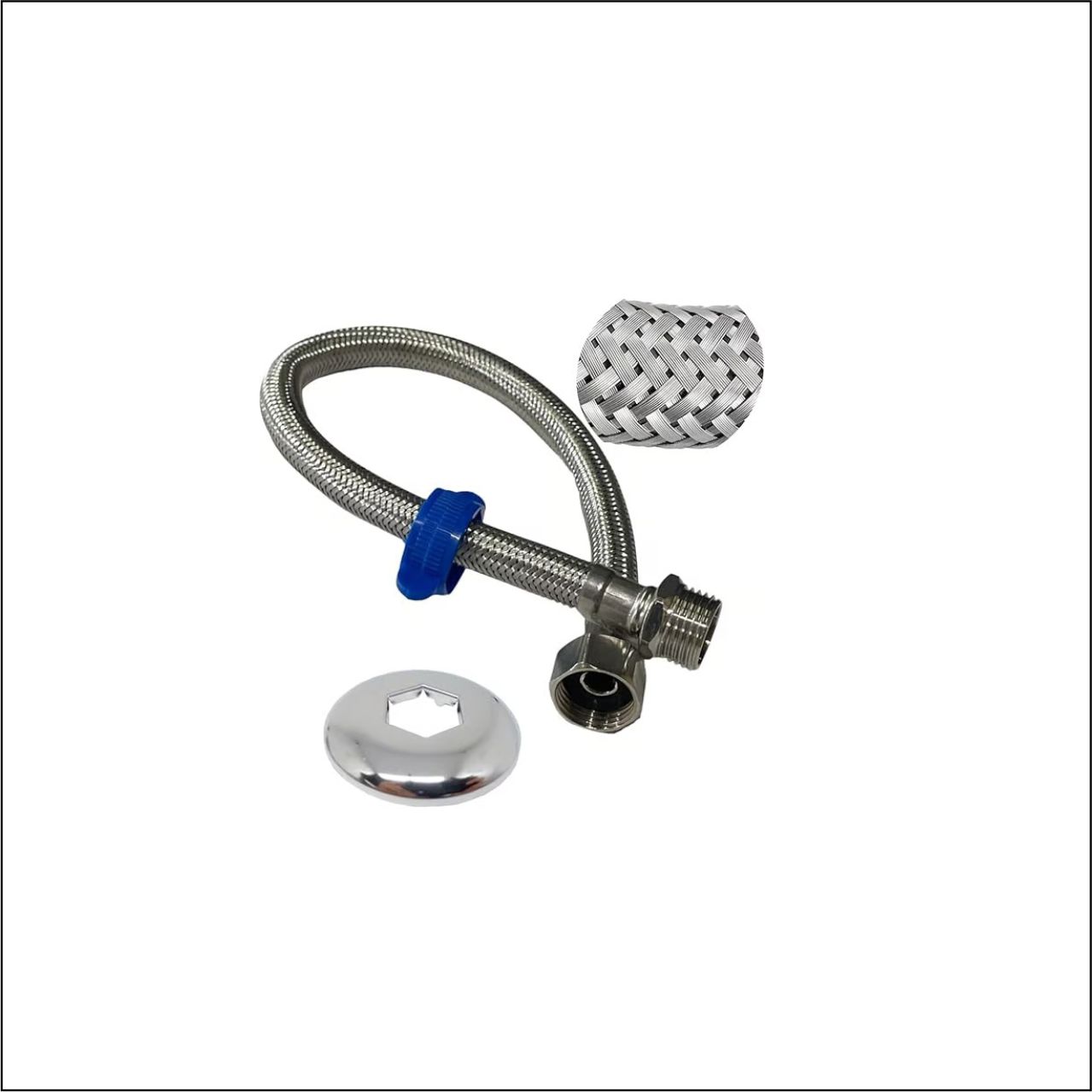 ENGATE FLEX INOX TRANCADO 40CM FEMEA X FEMEA - CÓDIGO: 10-269