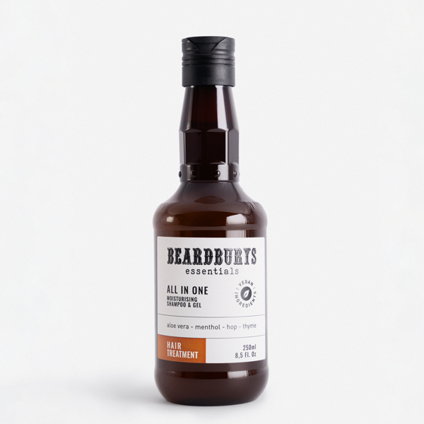Beardburys Essentials maitinantis šampūnas ,kondicionierius ir kūno prausiklis viename, 250ml