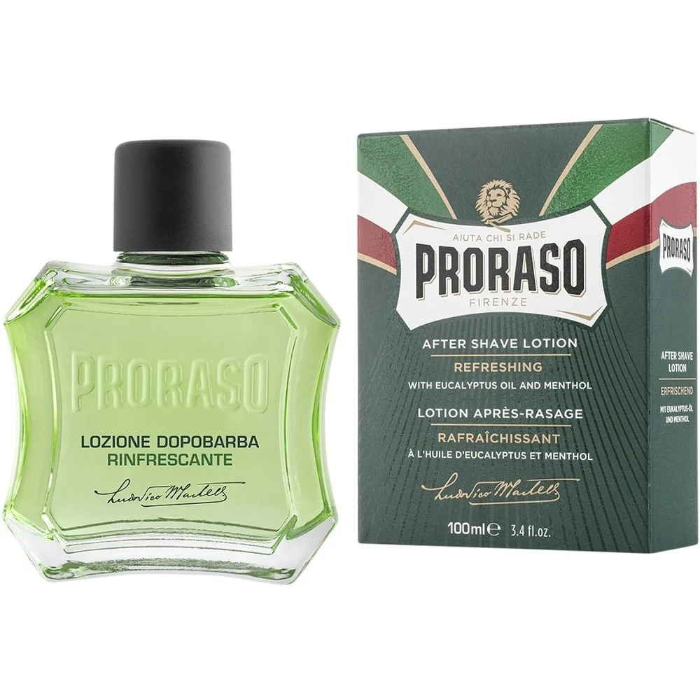 PRORASO GREEN AFTER SHAVE LOTION, gaivinantis losjonas po skutimosi 100ml