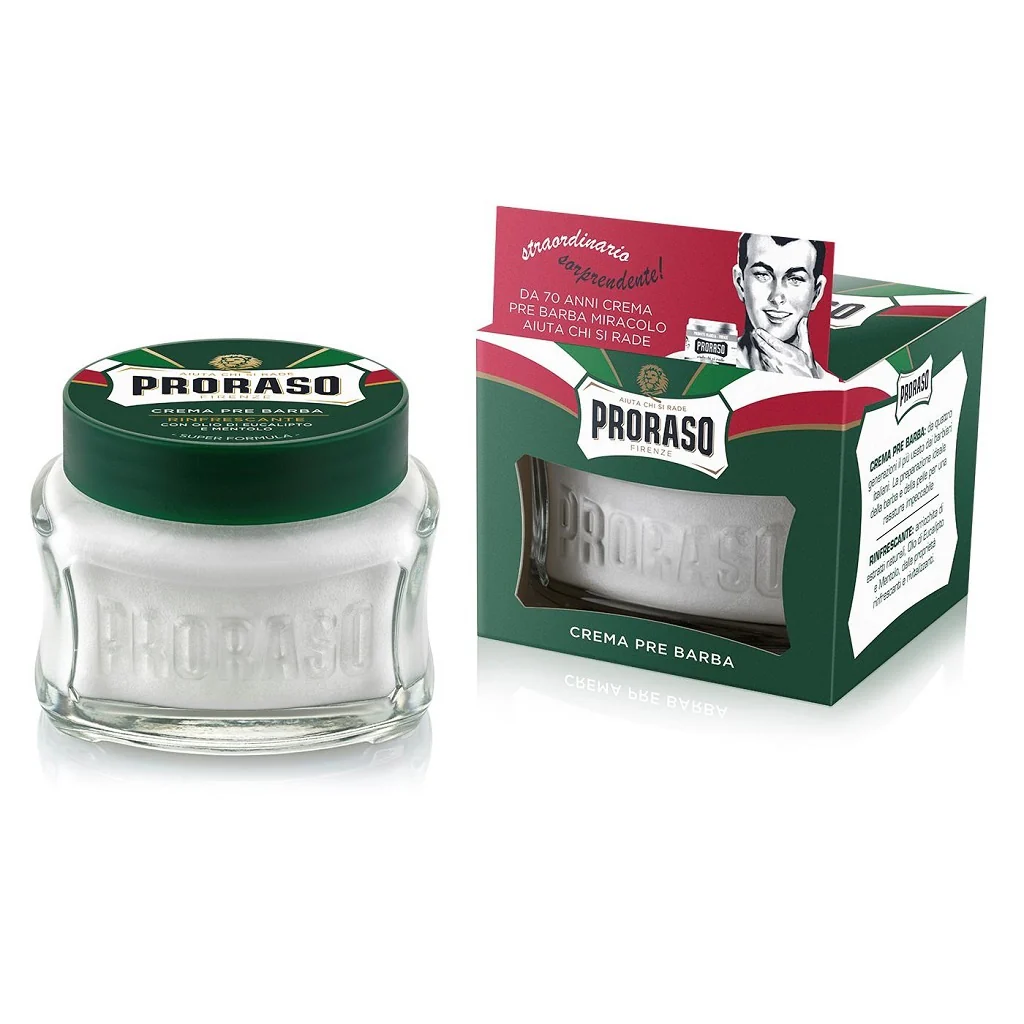 Proraso Green Line Pre Shave Cream gaivinantis kremas prieš skutimąsi, 100 ml