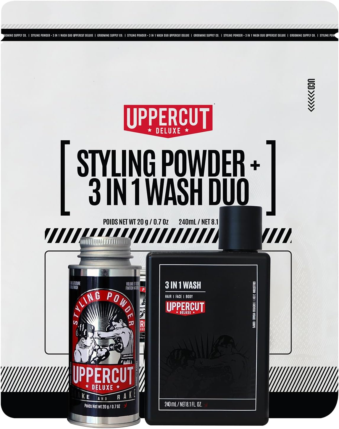 Uppercut Deluxe rinkinys Styling 3 in 1 Wash and Styling Powder Duo