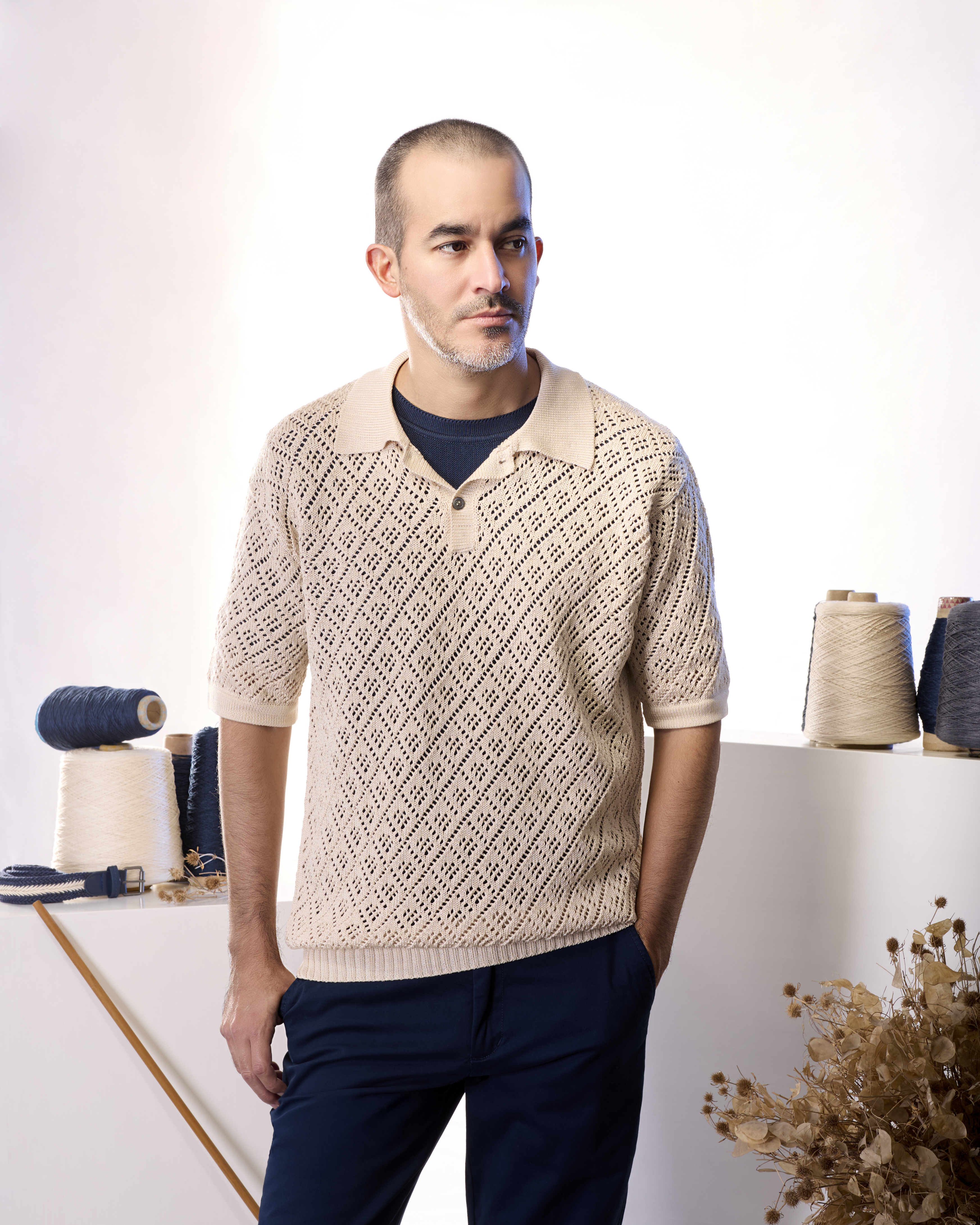 Handcrafted Knit Polo Shirt