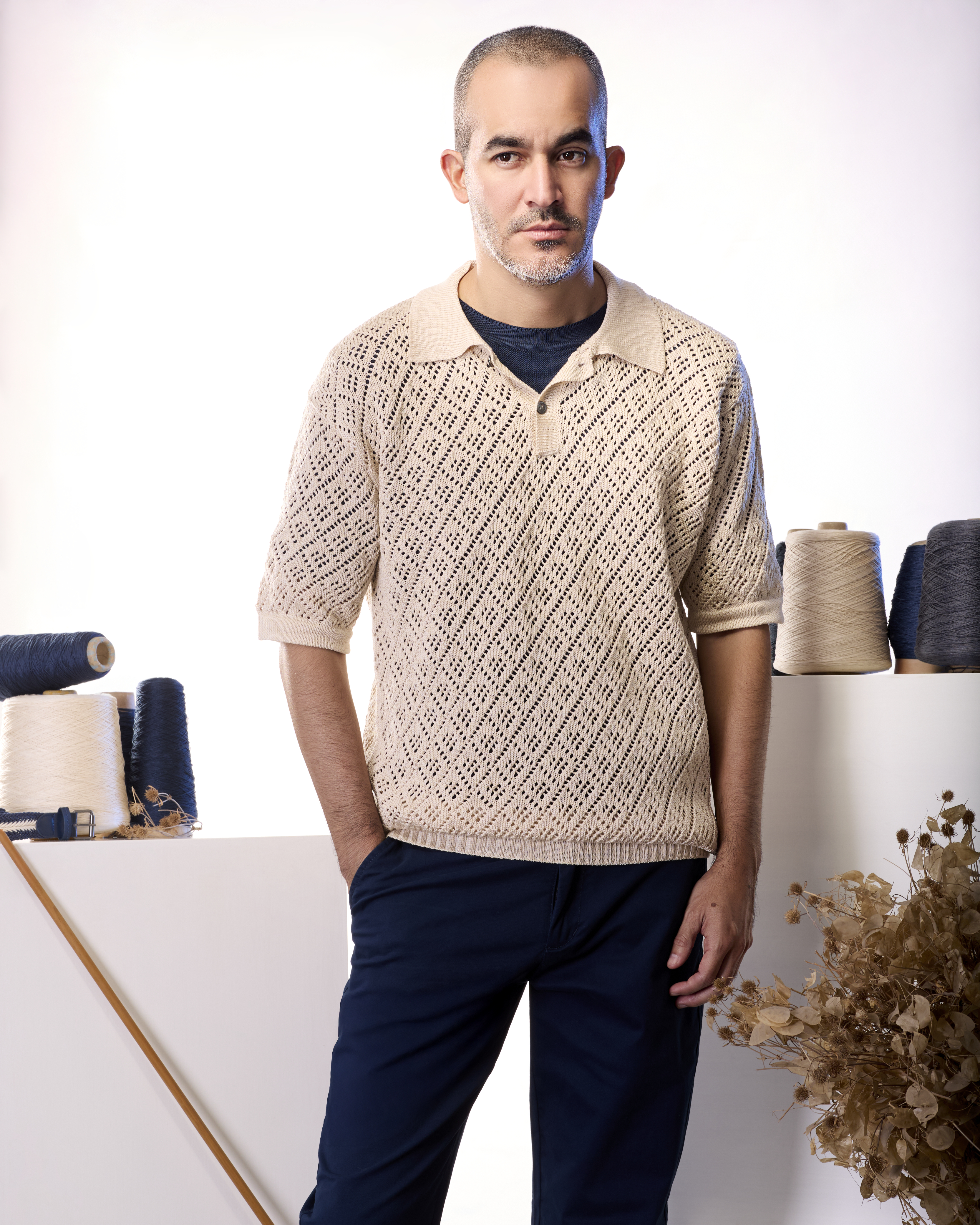 Handcrafted Knit Polo Shirt