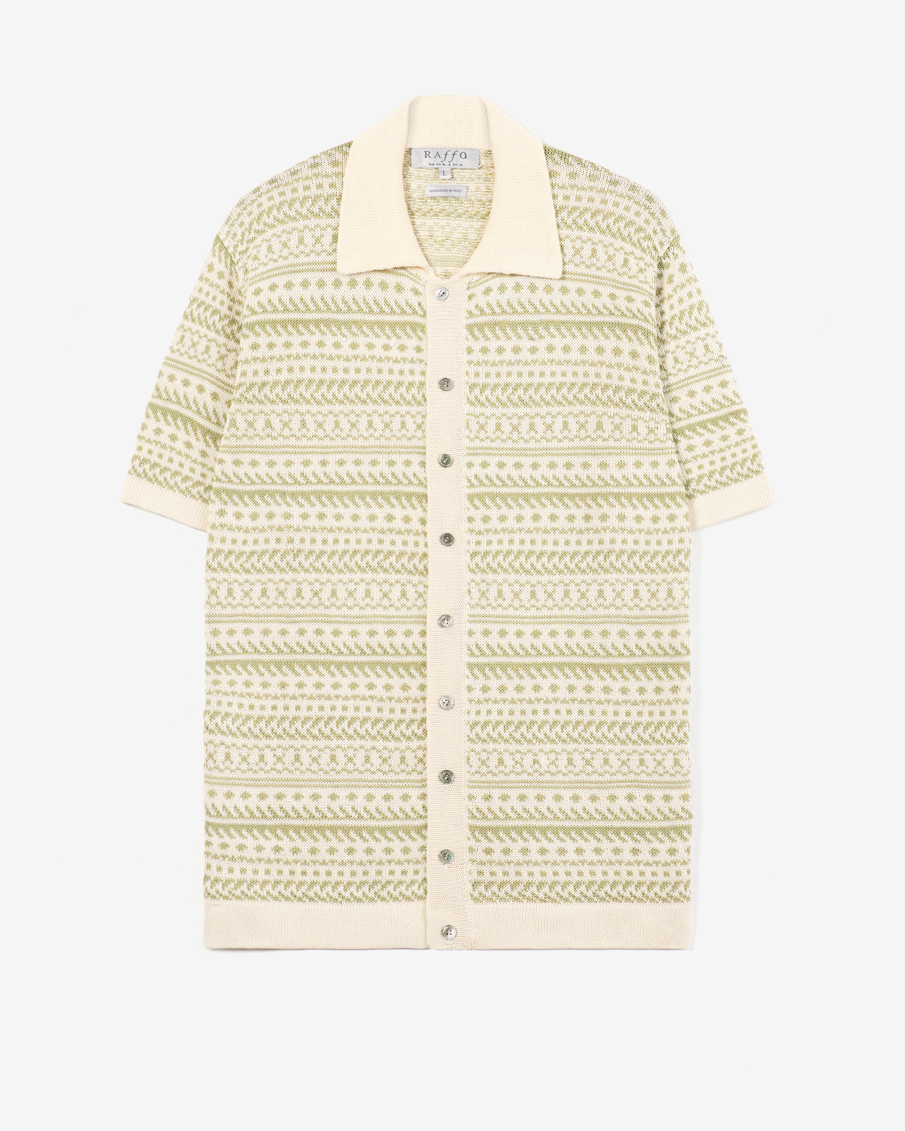Patterned Short-Sleeved Shirt Cardigan