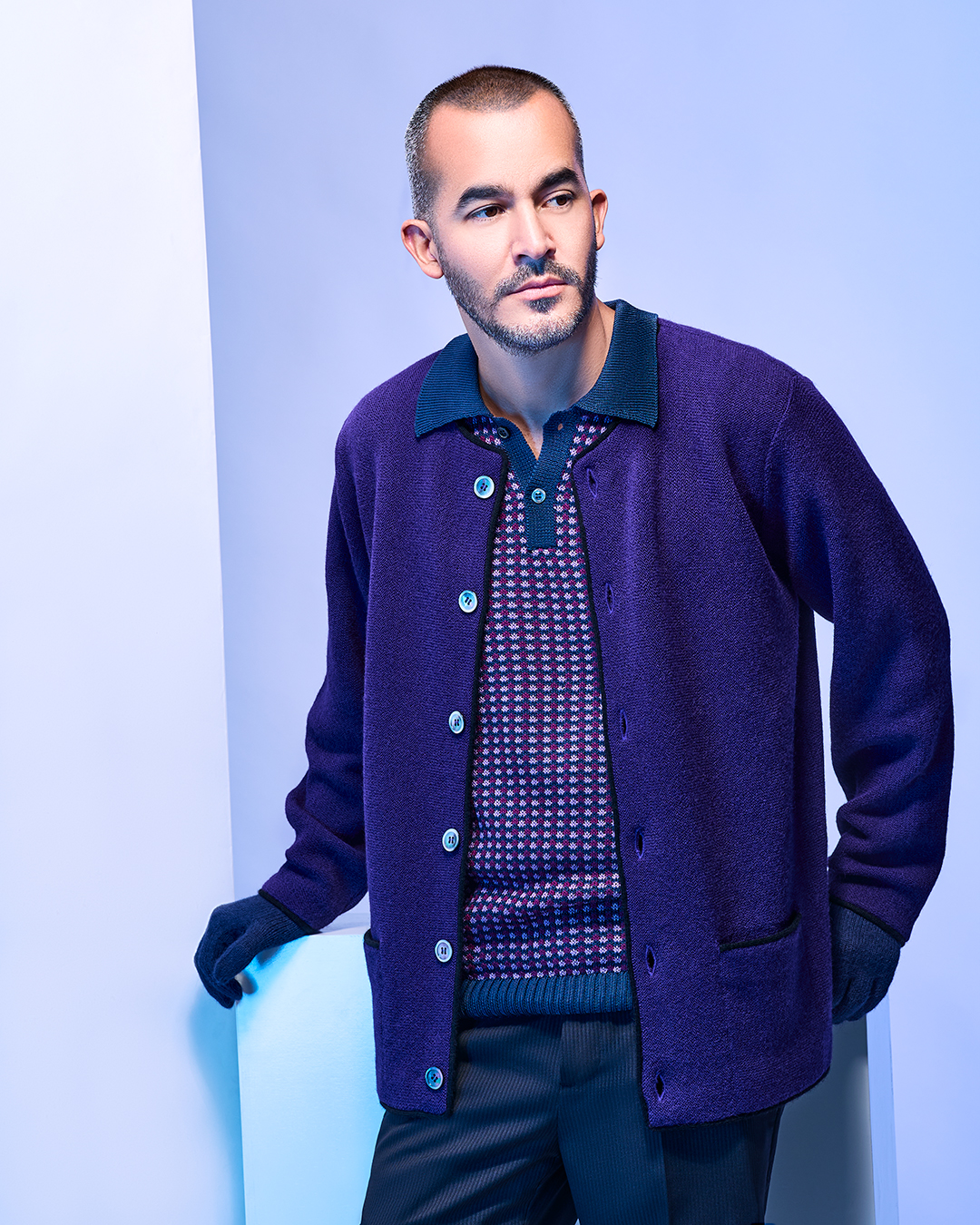 Men's Purple Cardigan