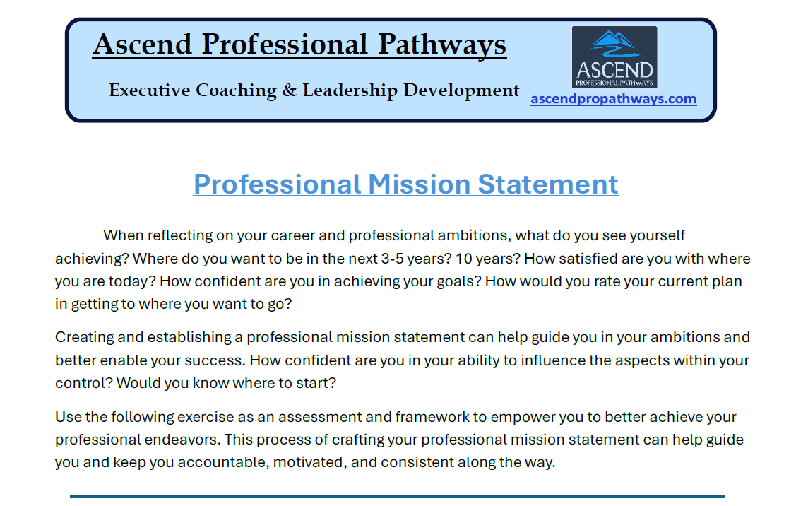 Professional Mission Statement