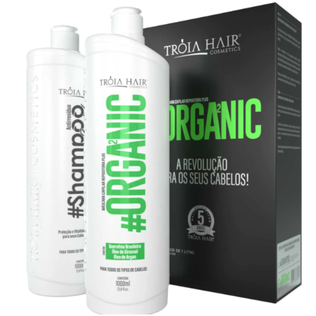 Kit Organic Troia Hair 2x1000ml Selagem Inteligente Livre de Formol