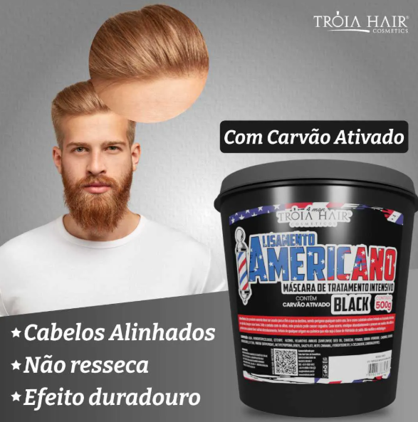 Alisamento Americano Black 500g - 4Man: Alisamento Profissional Rápido