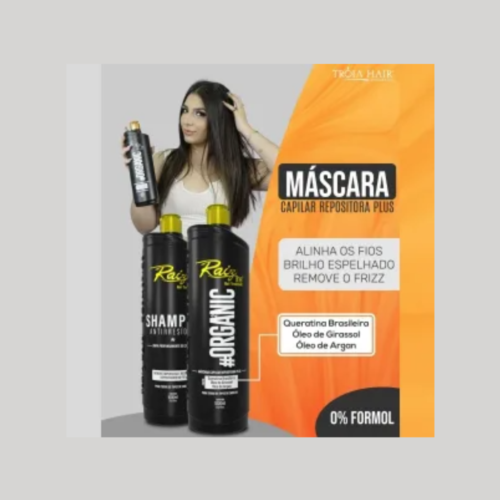 Kit Progressiva Alisamento Semi-Definitivo Orgânico Raiz Line - 2x1000ml