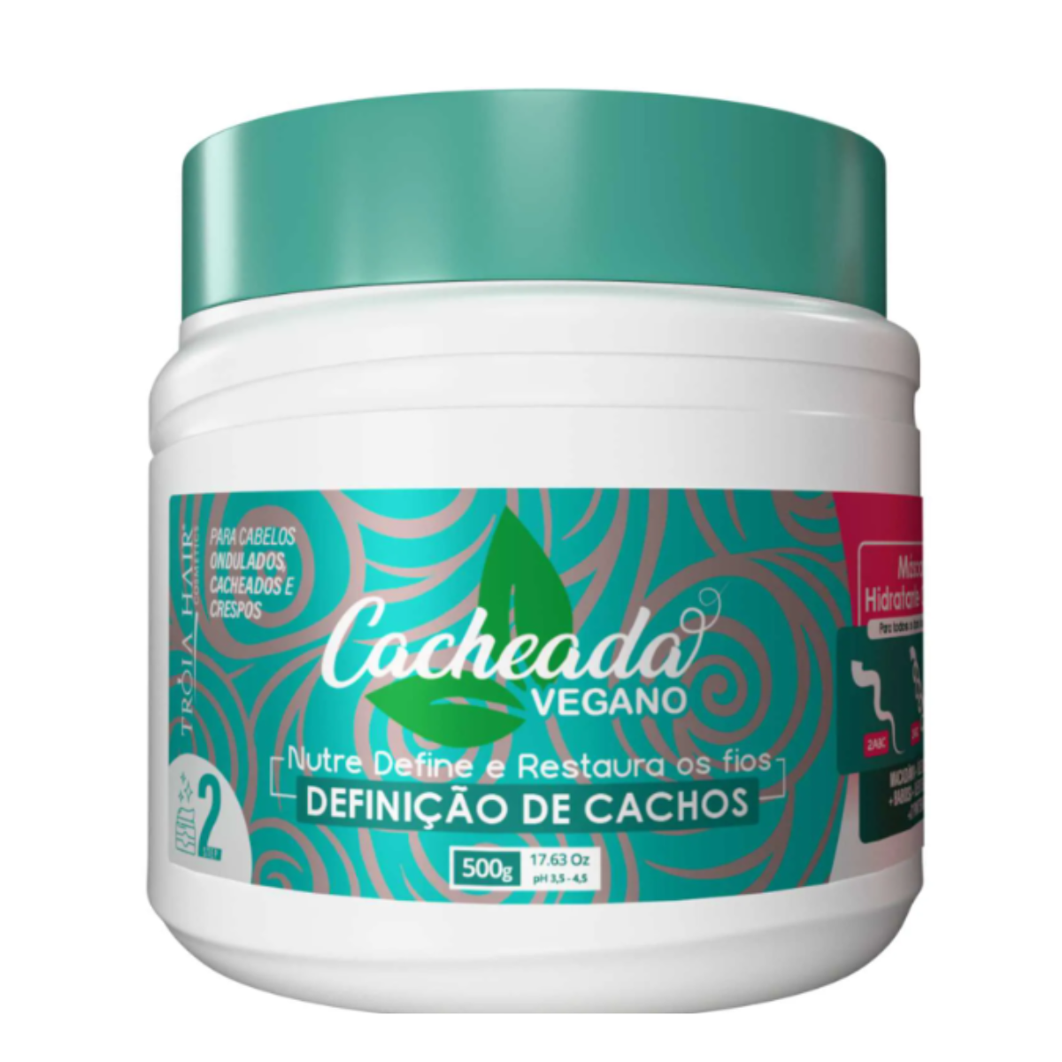 Máscara Hidratante Cacheada Vegana 500g 