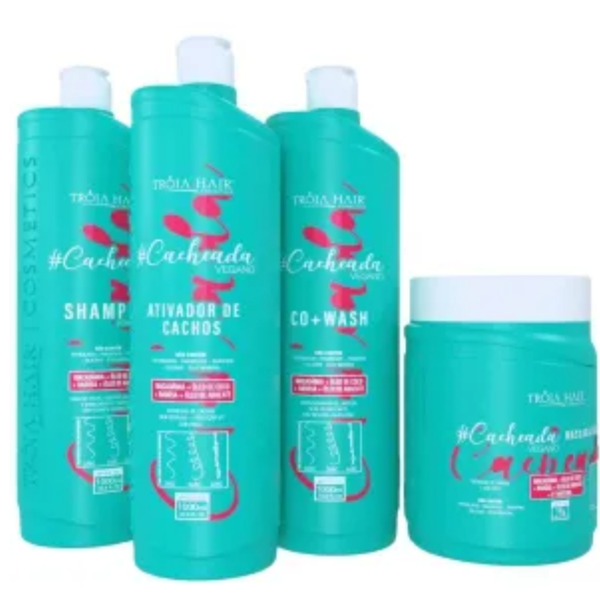 Kit Cacheada 4 Passo - Cuidado Completo para Cachos Definidos e Saudáveis 1000ml