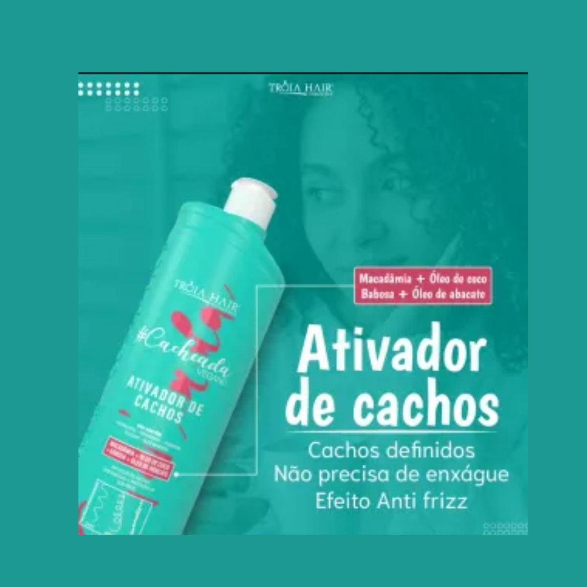 Ativador De Cachos Troia Hair Cacheada 1000ml Original
